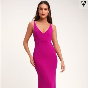 Lulu’s Melora Magenta Sleeveless Maxi Dress